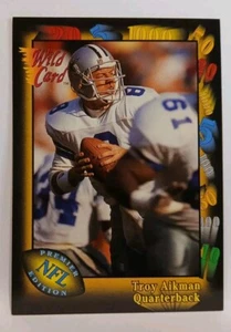 Dallas Cowboys Football Card Wild Troy Aikman Super Bowl Hall Fame - Picture 1 of 2
