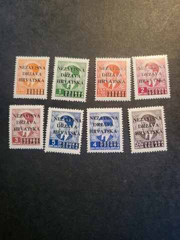 Stamps Croatia 1-8 hinged Cover