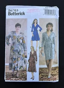 Butterick 6703 Misses Wrap Dress with 3 Style Options 2019 Pattern sz 8-16 Uncut - Picture 1 of 2