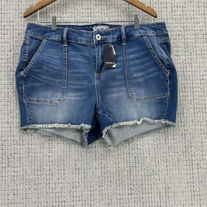 Torrid Womens Denim Shorts Size 18 Blue Feel The Fit Hustler Pockets Frayed Hem - Picture 1 of 13