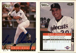 Eric Chavez Signed 1993 Fleer Excel #3 Card Albany Polecats Auto AU
