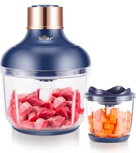 Food Chopper Processor 0.6+2L Stainless Steel Blades  Glass 300W Motor EU Socket - Picture 1 of 18