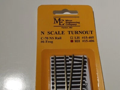 N Scale Micro Engineering 15-406  Code 70 # 6 Right Turnout - Image 1 of 4