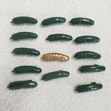 LOT OF 14 VINTAGE HEINZ PICKLE ADVERTISING PINS 13 Green, 1 Gold