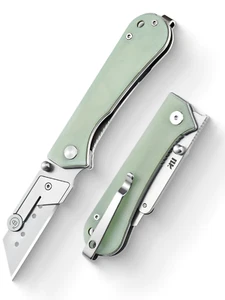 U23 Kumpanter Folding Utility Knife G10 Jade Nuknives - Picture 1 of 12
