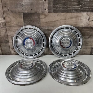 (4) 1963 63 Ford Galaxie LTD Hubcap Rim Wheel Cover Hub Cap 14" OEM USED SET #2 - Picture 1 of 24