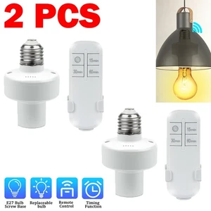 2PCS Wireless Remote Control E27 Lamp Holder Light Bulb Cap Socket Switch Screw - Picture 1 of 9