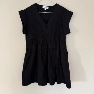Hunter Bell Parker schwarzes Minikleid Damen Baumwolle Popeline Biesen Größe Small - Bild 1 von 6