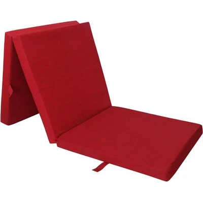 RelaxXL Klappmatratze Kinder 190x60x7cm Faltbares Gästebett Waschbar Rot Meliert - Bild 1 von 4