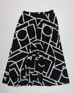 ASOS Women's Black A-Line Geometric Midi Skirt, Size 12 - Picture 1 of 12