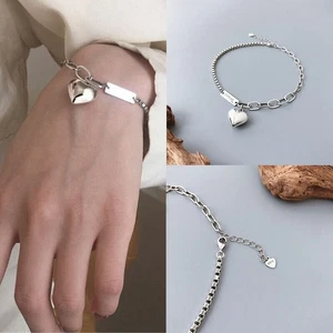 Sterling Silver Heart Vintage Thai Silver Summer Anklet New Fashion 925 Bracelet - Picture 1 of 12