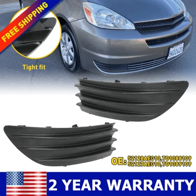 PARA TOYOTA SIENNA 2004-2005 CUBIERTA LUZ ANTINIEBLA DERECHA IZQUIERDA COCHE ACCESORIOS 2 PIEZAS Foto 1 de 4