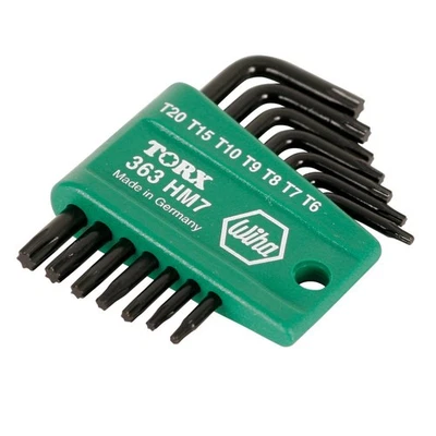 Wiha 36392 7 Piece Torx L Key Set Short Arm Chrome Vanadium Steel Black Finish - Image 1 of 3