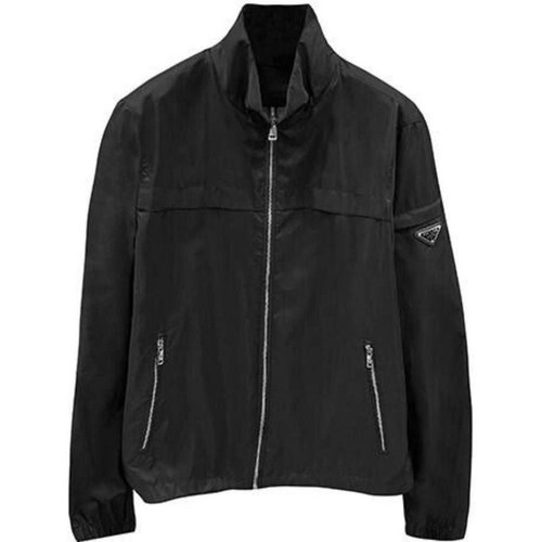 Giacca a vento uomo Prada triangolare logo collo alto F0002 133009947