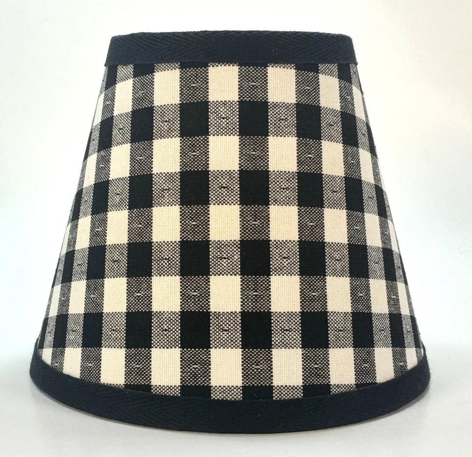 Pantalla de lámpara de tela Country Waverly roja blanca a cuadros mate Foto 1 de 1