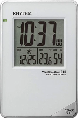 RHYTHM Alarm Clock Radio Clock Vibration Vibration Alarm Function Travel - Image 1 of 4