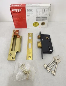 Legge 5512 - 5 Lever Mortice Sashlock 51mm (2”) British Standard Brass Finish - Picture 1 of 8