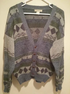 Vintage Clothing Cardigan Sweater - Expressions Worldwide - Medium M - Blue - Bild 1 von 2