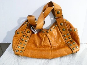 Kooba Handtasche Jillian italienisches Lammleder neu mit Etikett Nieten braun Hobo - Bild 1 von 9
