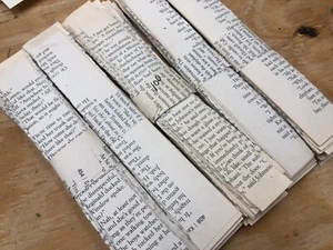 500 Hand Torn Vintage Book Pages 1" Crafting Strips *From Random Books/Novels - Picture 1 of 5
