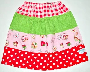 Momi Boutique Girl's Homemade Strawberry Shortcake Skirt Size M 7/8 MINT USA - Picture 1 of 6