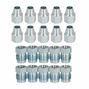 Short 1/2" x 20 UNF Male + Female Steel Brake Pipe Fittings for 5/16" Pipe 20pc - Picture 1 of 8