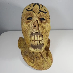 Don Post Halloween Mask Tattooed Zombie Undead Skull Full Head Rubber Latex 2005 - Picture 1 of 11