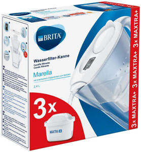 Brita Wasserfilter Filter Marella Wasserfilterkanne  2,4l inkl.3 Maxtra Weiss