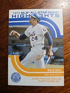 2022 Topps Heritage #ASGH-9 Willie Mays 1973 MLB All-Star Game Highlights - Picture 1 of 2