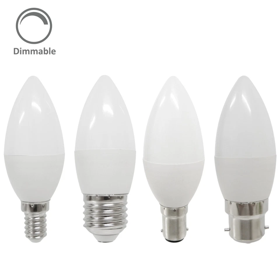 LED Candle Bulb Lamp 6W Opal Dimmable 3000k 4000k 6400k SES ES SBC BC - Image 1 of 1