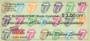 1997 Blockbuster Musik 3,00 $ Rabatt Gutschein für den Rolling Stones Katalog - Bild 1 von 2