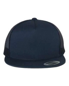 Gorra de camionero Yupoong Classics pico plano sombrero ajustable - azul marino - Imagen 1 de 3