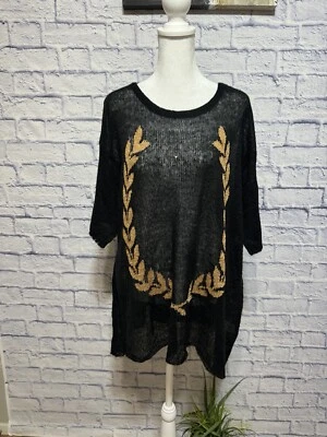 Sudadera túnica ligera manga corta Wildfox corona de laurel etiqueta dorada defectos Foto 1 de 4