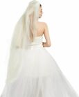 2 Tier Wedding Bridal Veil with Comb White Ivory Cut Edge Waltz Length