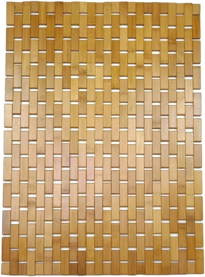 Alfombra Bambú Baño Ducha Baño Suelo Madera Antideslizante Madera Natural Foto 1 de 4