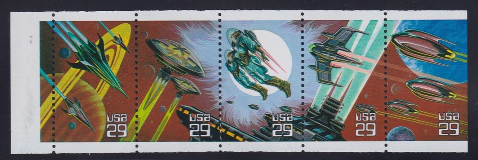United States Scott 2745a MNH 1993 29¢x5 Space Fantasy Booklet Pane P#2222 - Image 1 of 1