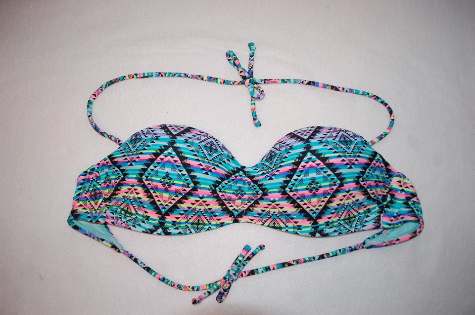 Traje de baño Top de bikini push up azteca para mujer ROSA PÚRPURA TURQUESA corbata M 7-9 Foto 1 de 1