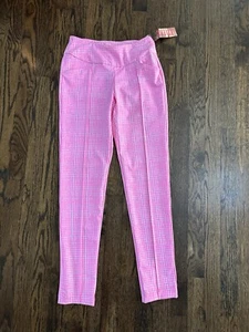 LILLY PULITZER Luxletic 28" Corso Pant Prosecco Pink Gingham Style Size 00 NEW - Picture 1 of 2