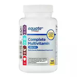 Equate Complete Multivitamin/Multimineral Supplement Tablets, Men 50+, 100 Count - Picture 1 of 10