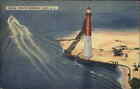 Barnegat Light New Jersey N Aerieal View Lighthouse Linen Vintage Postcard