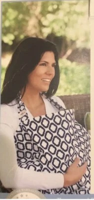 Pottery Barn Kids BeBe au Lait Nursing Cover Navy Quarter foil - Image 1 of 4