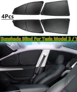 4 piezas parasol privacidad pantalla de luz persiana de vidrio ventana lateral para Tesla Model 3 Y - Imagen 1 de 5