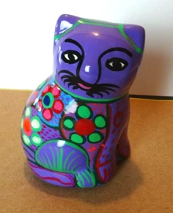 Ceramic Cat Figurine Collectable Hand painted Unique 3 1/2" - Picture 1 of 7