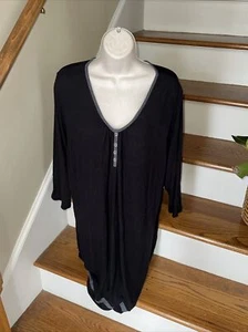 George Sleepwear Black Gown Pajamas Moo Moo MUUMUU Size 2X 18W 20W 💗231 - Picture 1 of 5