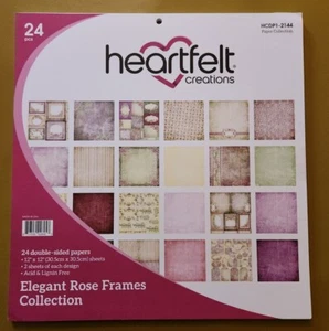 Heartfelt Creations ELEGANTE ROSENRAHMEN Papier Block Karte Scrapbooking Lager 12 Zoll - Bild 1 von 8