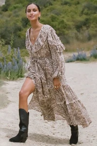 Spell & the Gypsy Ada Gown Size M Leopard BNWT - Picture 1 of 4