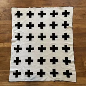 Swiss Cross Black And White Two Sides 2hollis Blanket - Picture 1 of 4