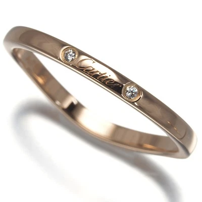 Auténtico anillo Cartier diamante bailarina alianza de boda 3P EU57 18K 750 oro rosa  Foto 1 de 4