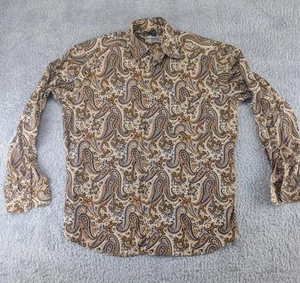 Bullock & Jones Mens Shirt Size Large Long Sleeve Made In Italy Paisley - Picture 1 of 6