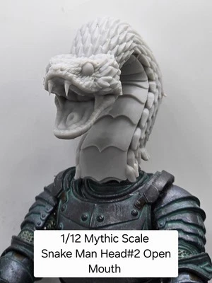 3D-печатная голова ЗМЕИНОГО ЧЕЛОВЕКА NO2 мифические легионы масштаб 1:12 1,0 - Изображение 1 из 2